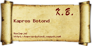 Kapros Botond névjegykártya